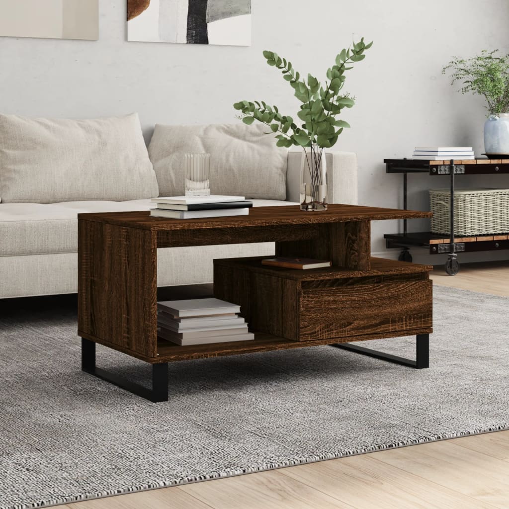 HKH Mesa de centro en derivados de madera de roble - Marrón