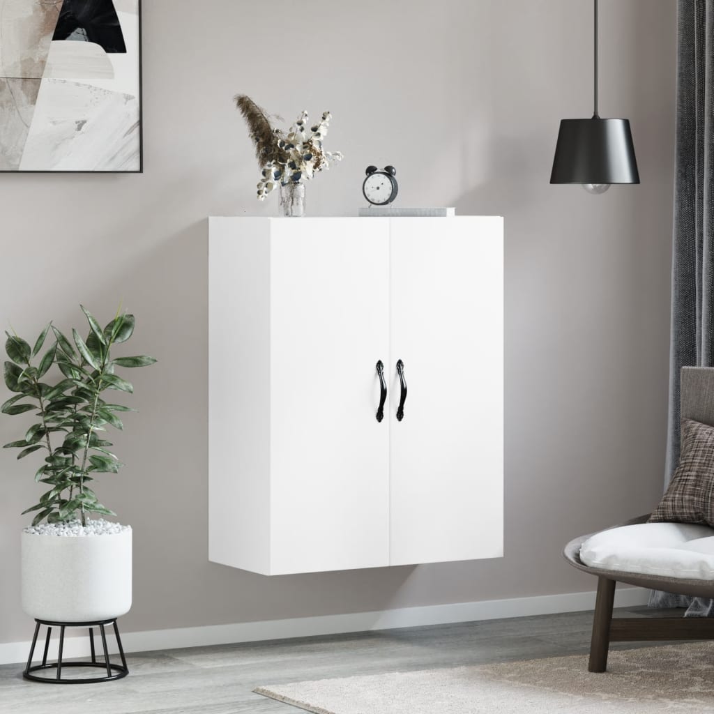 HKH Armario de Pared Alto en Derivados de Madera, Hierro 69,5 X 34 X 90 Cm - Blanco