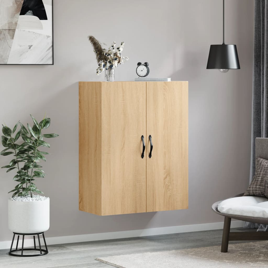 HKH Armario de Pared Alto en derivados de Madera, Hierro 69,5 X 34 X 90 Cm - Roble Sonoma
