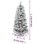 HKH Árvore de Natal Artificial Articulada com Flocos de Neve
