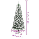 HKH Árvore de Natal Artificial Articulada com Flocos de Neve