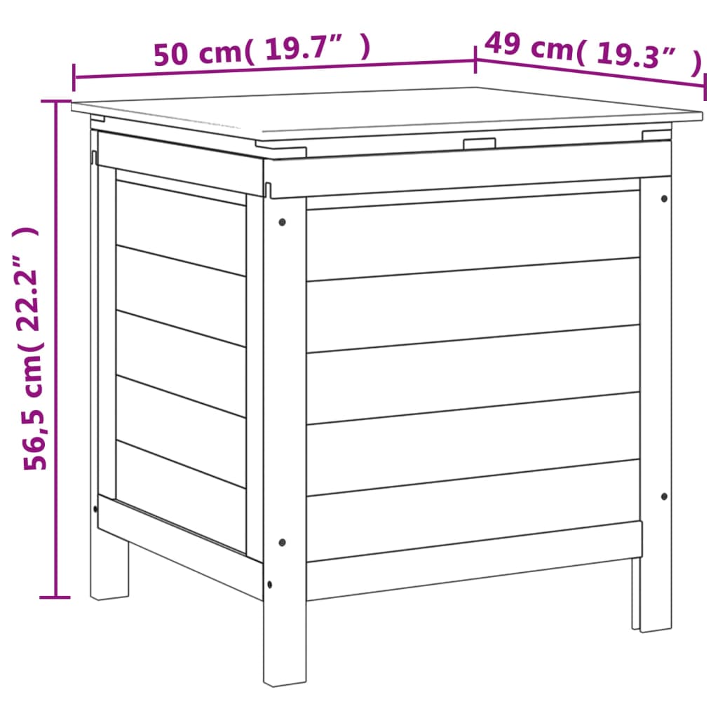 HKH Caixa De Arrumação Para Jardim 50x49x56,5 Cm Abeto Maciço - Marrom