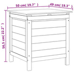 HKH Caixa De Arrumação P/ Jardim 50x49x56,5 Cm Abeto Maciço - Branco