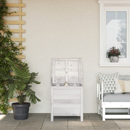 HKH Caixa De Arrumação P/ Jardim 50x49x56,5 Cm Abeto Maciço - Branco
