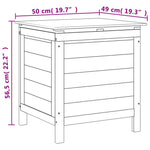 HKH Caixa De Arrumação P/ Jardim 50x49x56,5cm Abeto Maciço Castanho - Marrom