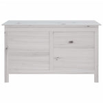 HKH Caixa De Arrumação P/ Jardim 99x49,5x58,5cm Abeto Maciço - Branco