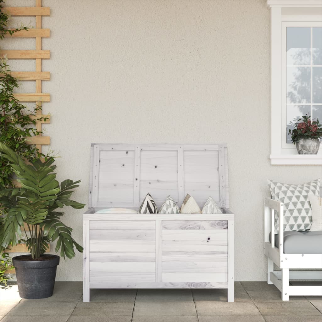 HKH Caja de Almacenamiento para Jardín 99x49,5x58,5cm Abeto Macizo - Blanco