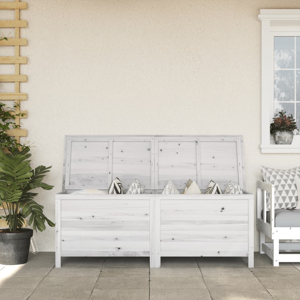 HKH Arcón de Almacenamiento para Jardín 150x50x56,5 Cm Abeto Macizo - Blanco