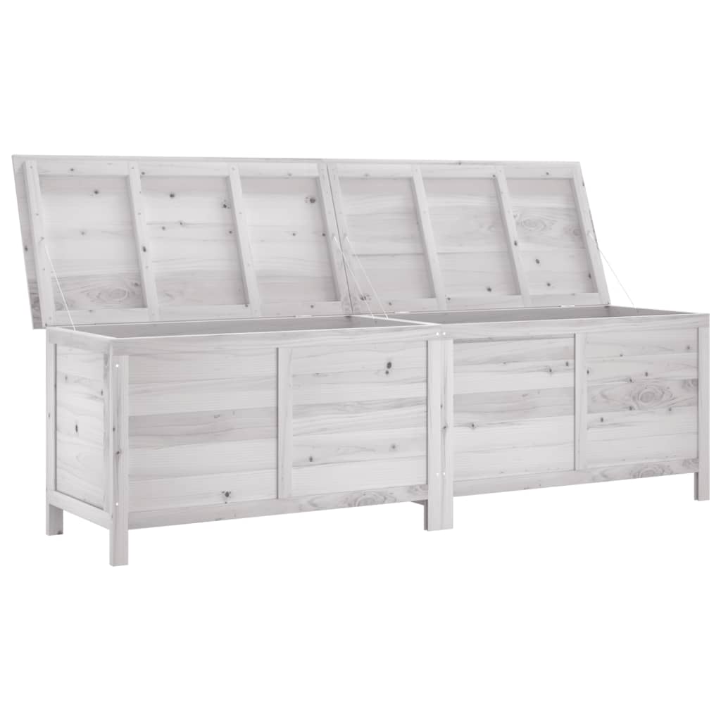HKH Caja de almacenamiento de jardín 198,5x50x56,5 Cm Abeto macizo - Blanco