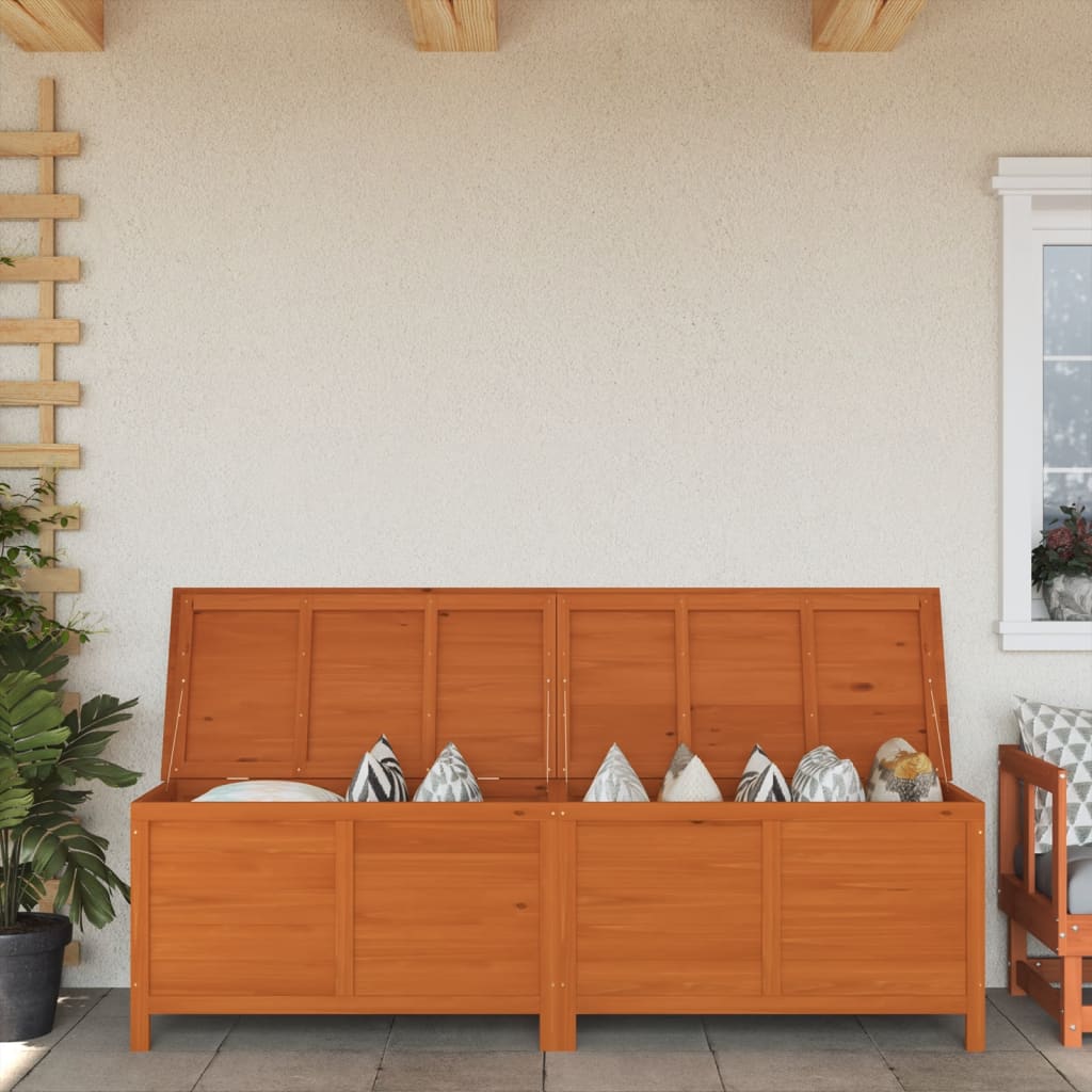 HKH Caja Almacenamiento P/ Jardín 198,5x50x56,5cm Abeto Macizo Marrón - Marrón
