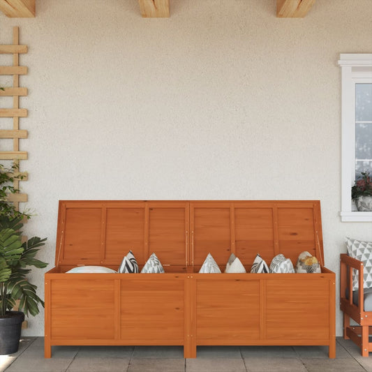 HKH Caixa Arrumação P/ Jardim 198,5x50x56,5cm Abeto Maciço Castanho - Marrom