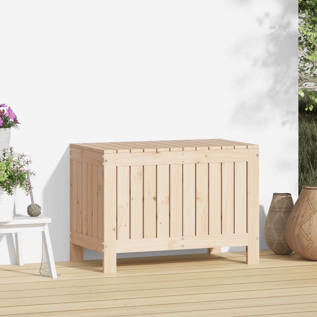 HKH Caja de Almacenamiento para Jardín 76x42,5x54 Cm Madera de Pino Maciza - Marrón