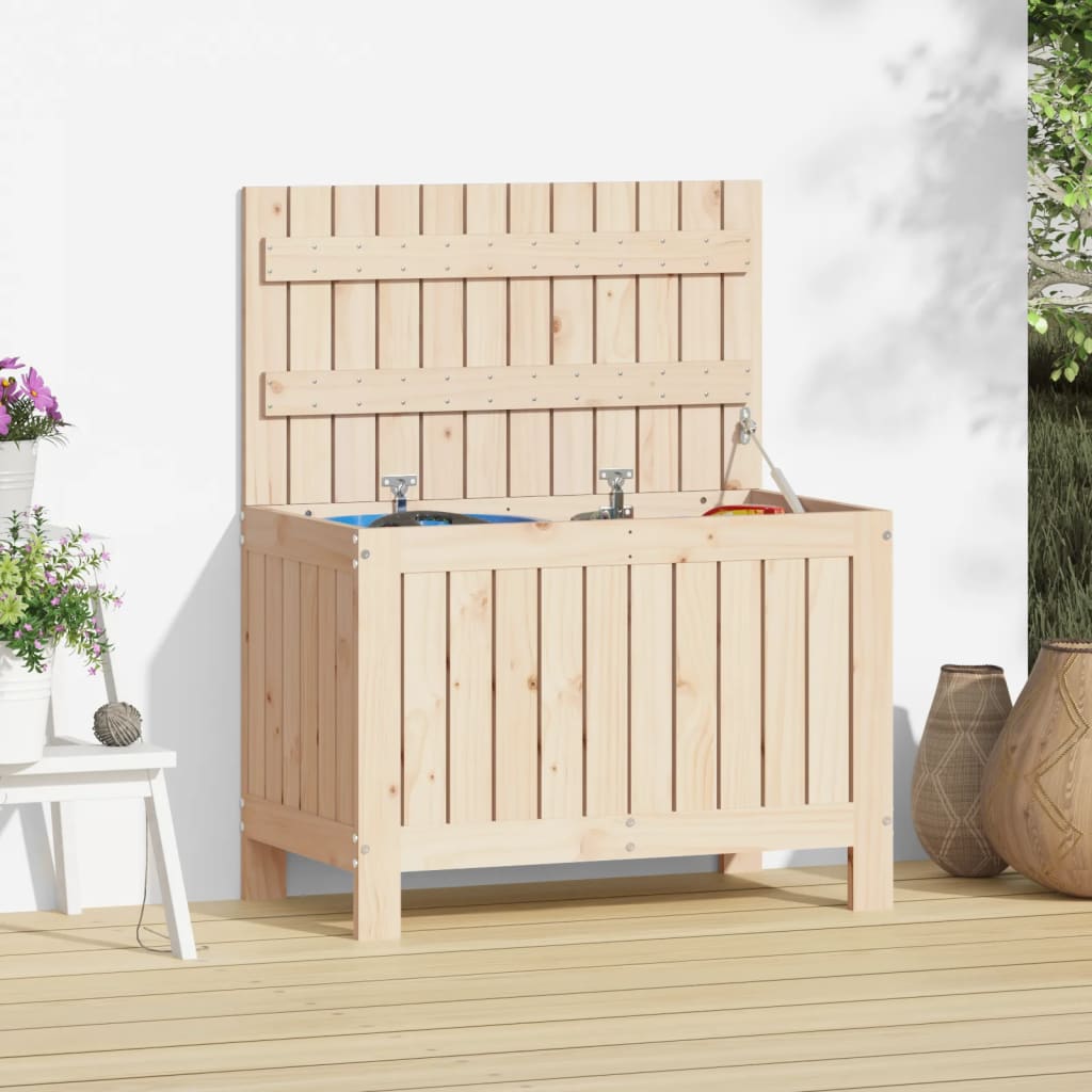 HKH Caja de Almacenamiento para Jardín 76x42,5x54 Cm Madera de Pino Maciza - Marrón