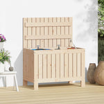 HKH Caixa De Arrumação Jardim 76x42,5x54 Cm Madeira De Pinho Maciça - Marrom