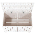 HKH Caixa De Arrumação Jardim 76x42,5x54 Cm Pinho Maciço - Branco