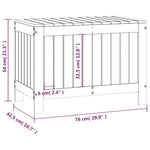 HKH Caixa De Arrumação Jardim 76x42,5x54 Cm Pinho Maciço - Branco