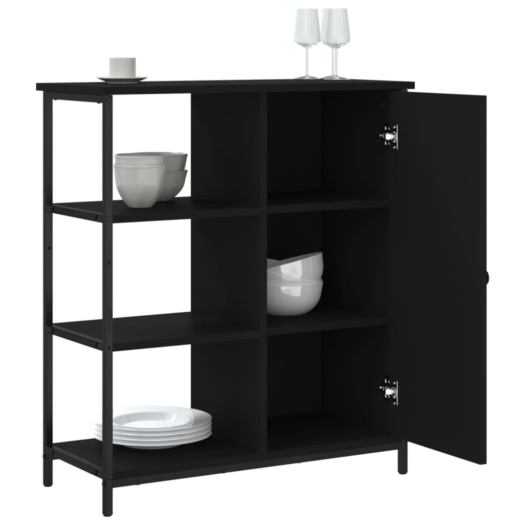 HKH Aparador Clássico em derivados de Madeira, Aço 70 X 30 X 80 Cm - Preto