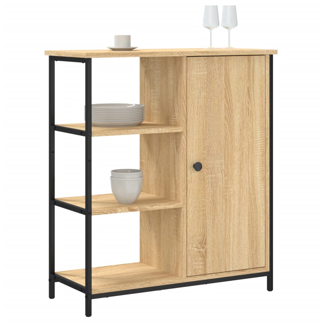 HKH Aparador Clásico en Madera de Ingeniería, Acero 70 X 30 X 80 Cm - Roble Sonoma