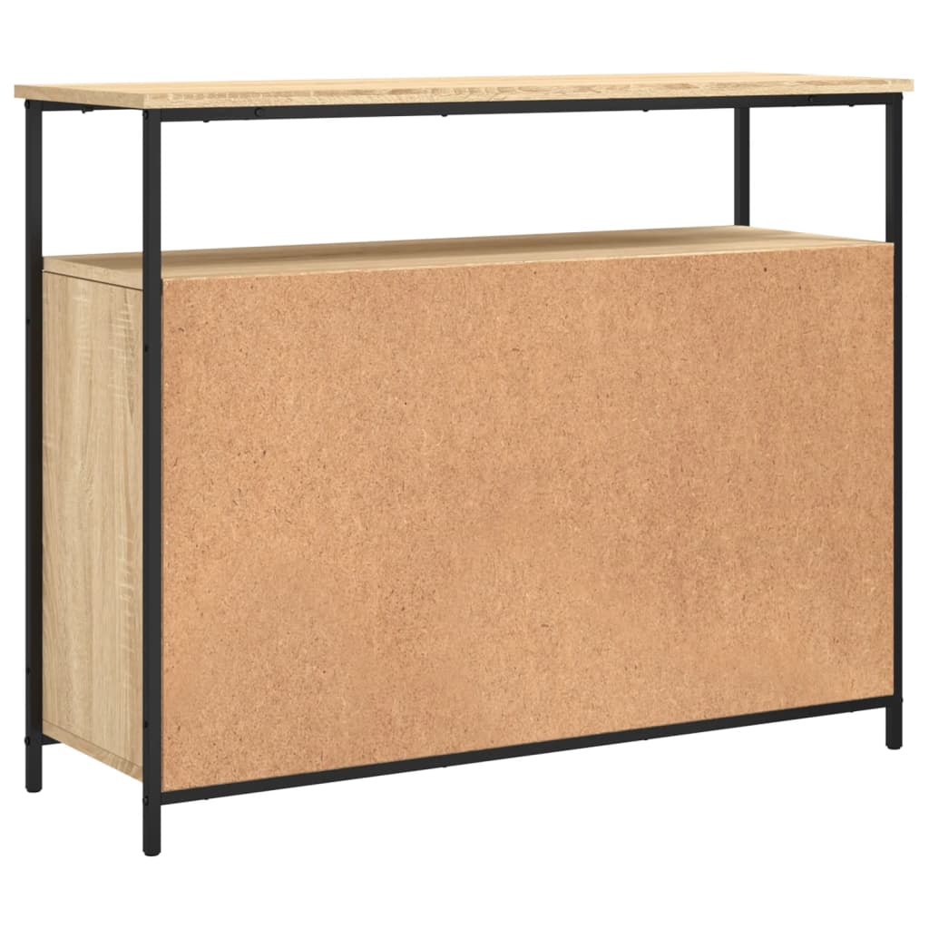 HKH Aparador Clássico em derivados de Madeira, Aço, Vidro 100 X 35 X 80 Cm - Carvalho Sonoma