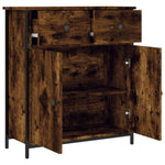 Aparador Clásico HKH en derivados de Madera, Acero 70 X 30 X 80 Cm - Roble Ahumado