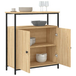 HKH Aparador Clásico en Madera de Ingeniería, Acero 70 X 30 X 80 Cm - Roble Sonoma