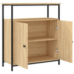 HKH Aparador Clásico en Madera de Ingeniería, Acero 70 X 30 X 80 Cm - Roble Sonoma