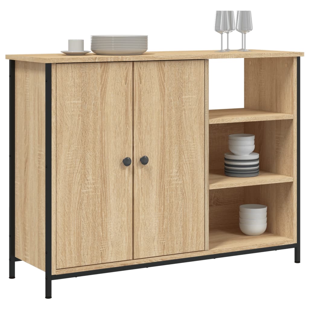 Aparador Clásico HKH en derivados de Madera, Acero 100 X 33 X 75 Cm - Roble Sonoma