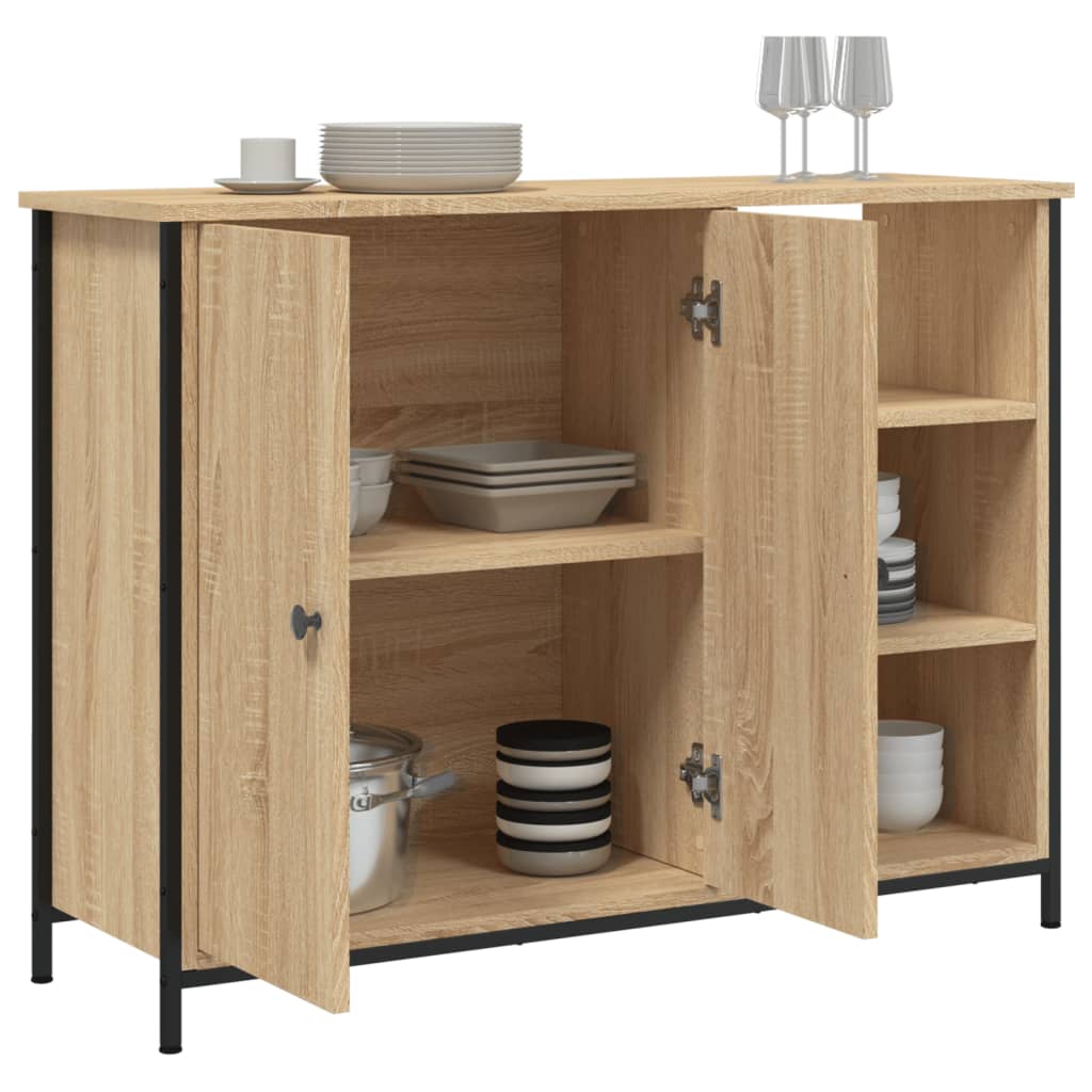 Aparador Clásico HKH en derivados de Madera, Acero 100 X 33 X 75 Cm - Roble Sonoma