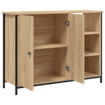 Aparador Clásico HKH en derivados de Madera, Acero 100 X 33 X 75 Cm - Roble Sonoma