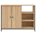 Aparador Clásico HKH en derivados de Madera, Acero 100 X 33 X 75 Cm - Roble Sonoma
