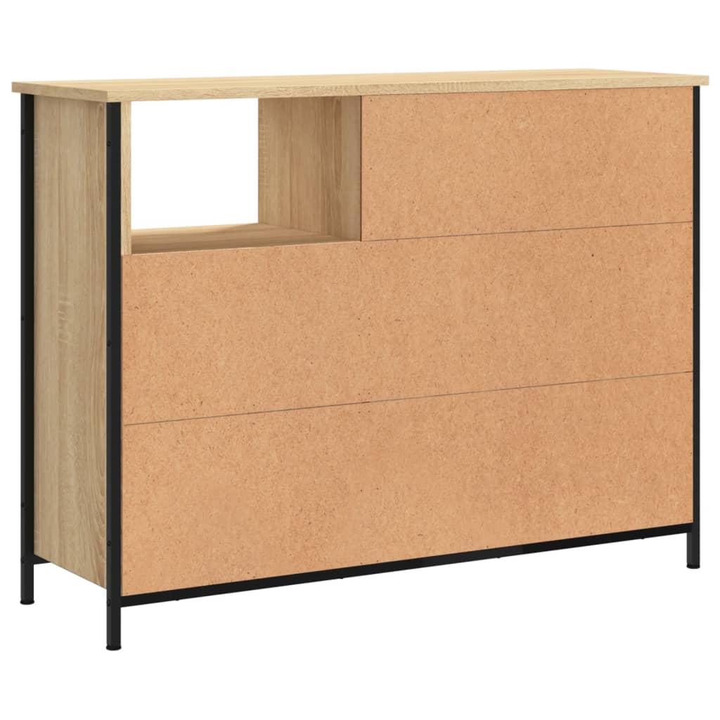 Aparador Clásico HKH en derivados de Madera, Acero 100 X 33 X 75 Cm - Roble Sonoma