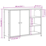 Aparador Clásico HKH en derivados de Madera, Acero 100 X 33 X 75 Cm - Roble Sonoma