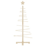 HKH Árvore de Natal Decorativa Madeira de Maciça em Pinho