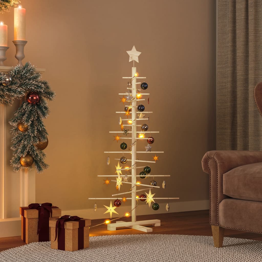 HKH Árvore de Natal Decorativa Madeira de Maciça em Pinho