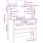 HKH Toucador com Espelho Cor em Carvalho Sonoma - 96x39x142 Cm