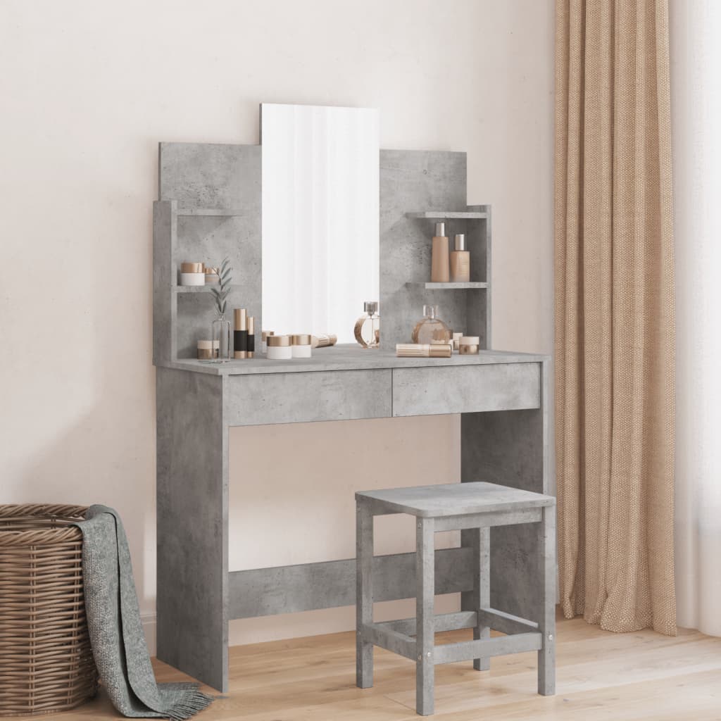 HKH Toucador com Espelho em Cimento - 96x39x142 Cm - Cinzento