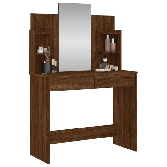 HKH Toucador com Espelho Cor em Carvalho - 96x39x142 Cm - Castanho