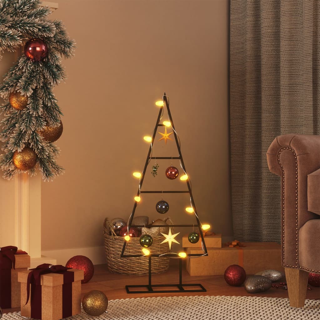 HKH Árbol de Navidad para decoración de metal negro