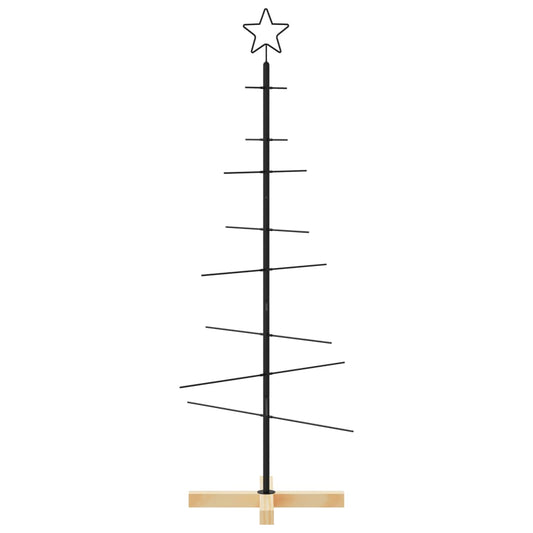 HKH Árvore de Natal de com Base em Madeira em Metal PReto