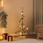 HKH Árvore de Natal de com Base em Madeira em Metal PReto