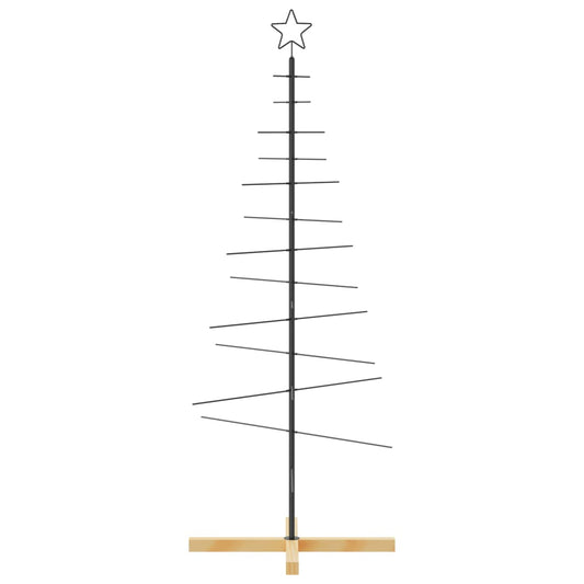HKH Árvore de Natal de com Base em Madeira em Metal PReto