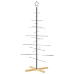 HKH Árvore de Natal de com Base em Madeira em Metal PReto