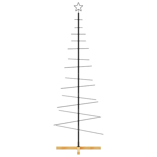 HKH Árvore de Natal de com Base em Madeira em Metal PReto