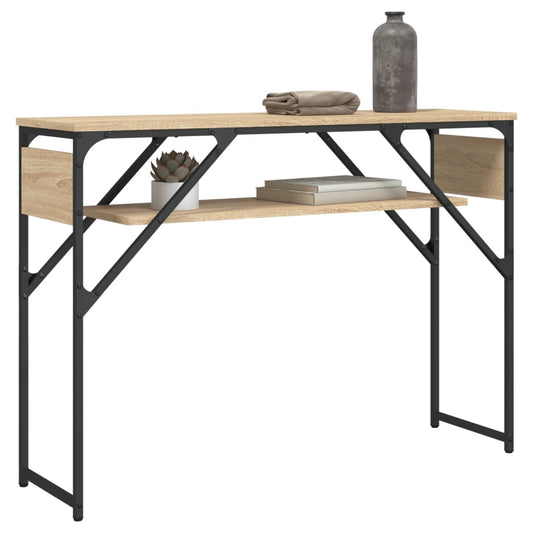HKH Mesa de apoyo con estante de roble y derivados de madera