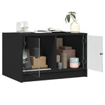 HKH Mesa de Centro com Portas de Preto em Vidro
