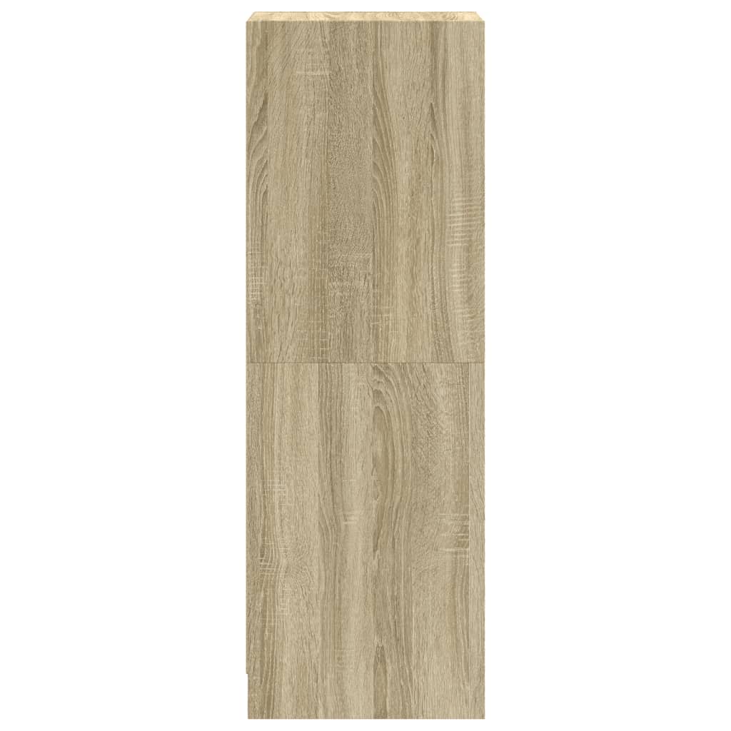 HKH Aparador Alto em derivados de Madeira, Vidro com 3 Prateleiras 35 X 37 X 109 Cm - Carvalho Sonoma