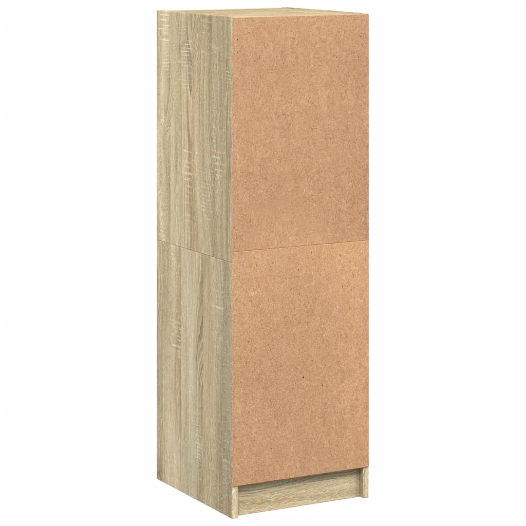 HKH Aparador Alto em derivados de Madeira, Vidro com 3 Prateleiras 35 X 37 X 109 Cm - Carvalho Sonoma