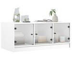 HKH Mesa de Centro com Portas de Branco em Vidro