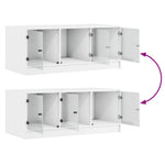 HKH Mesa de Centro com Portas de Branco em Vidro
