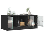 HKH Mesa de Centro com Portas de Preto em Vidro